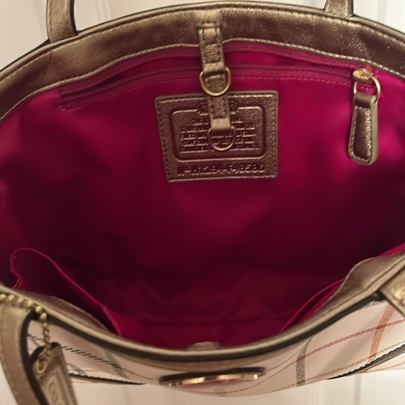 Coach Tattersall Plaid Tote Bag - Picture 4 of 7